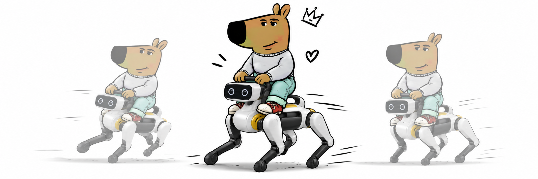 CHILLNAVI riding robot dog banner